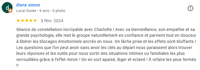 Témoignage de transformation grâce à un coaching de vie en ligne et à La Rochelle : constellation familiale, hypnose et thérapie